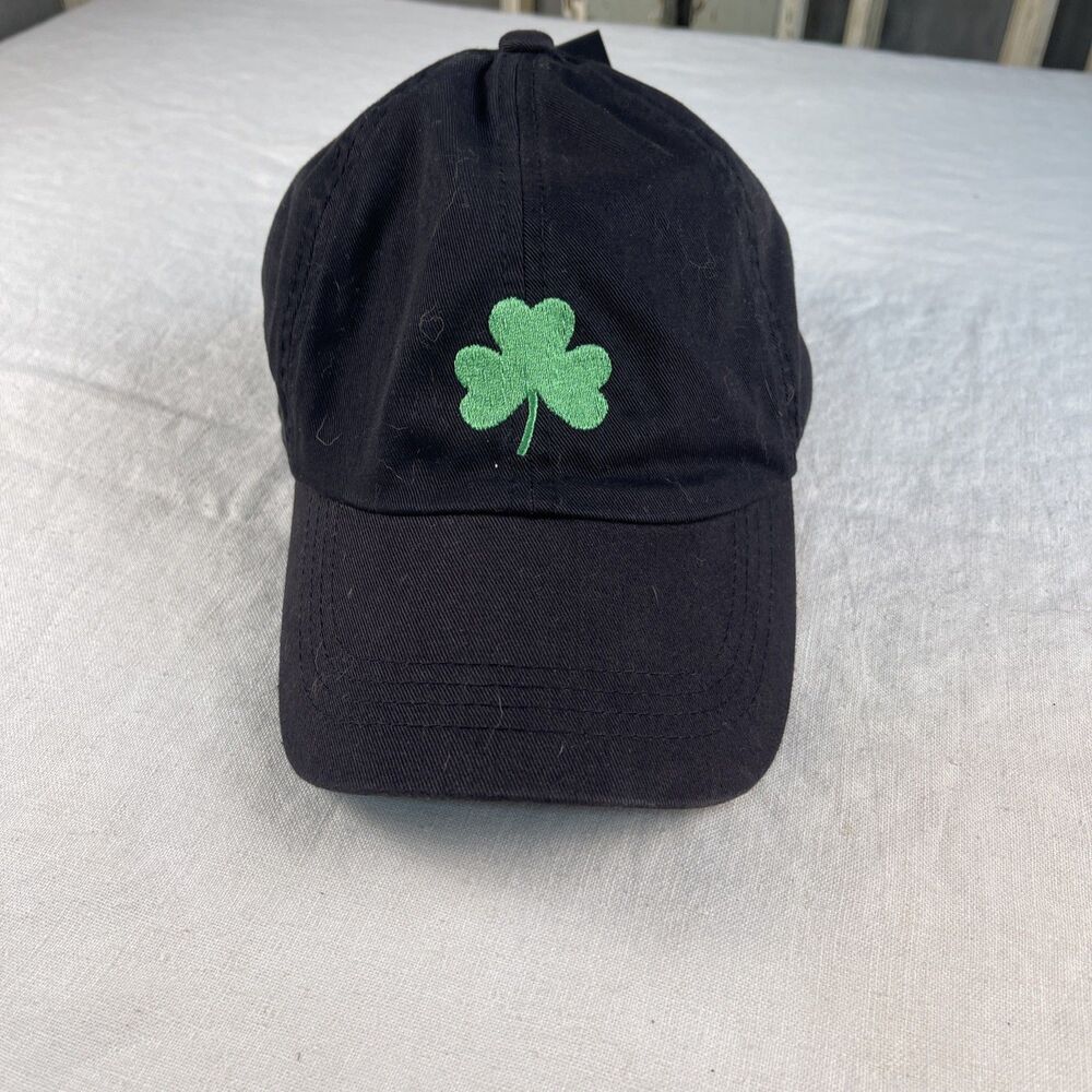 David and Young Hat Unisex One Size Clover Embroidered Black Cap Adjustable NWT